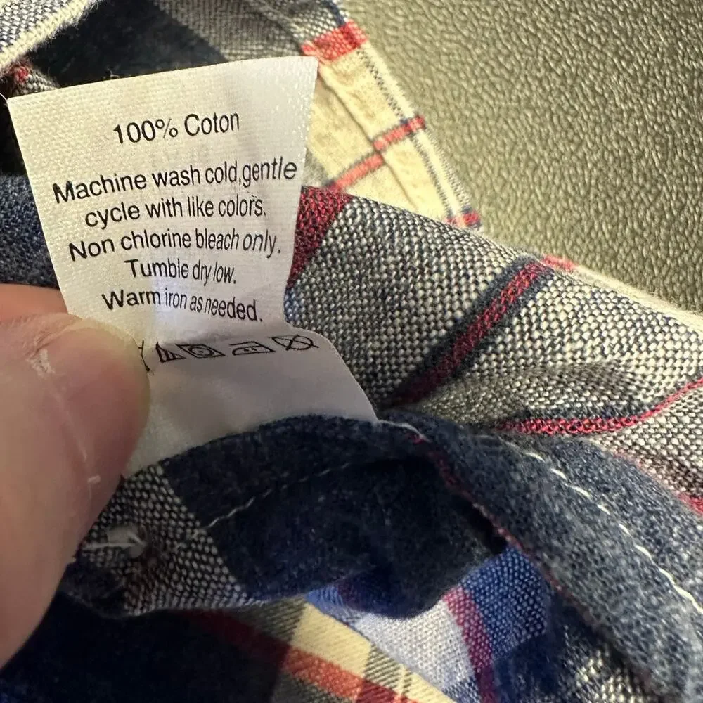 J. Crew Flannel Boy Fit Half Button Long Sleeve Shirt Size L - Picture 6 of 8